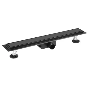 BALNEO DUPLEX NEXT BLACK ODPŁYW LINIOWY 50CM, DWUSTRONNY ZE STALI NIERDZEWNEJ SZCZOTKOWANEJ Z NISKIM SYFONEM I GŁĘBOKIM OSADNIKIEM