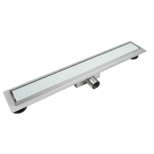 BALNEO G-DRAIN NEXT MILKY ODPŁYW LINIOWY 60CM, Z BIAŁYM PANELEM ZE SZKŁA HARTOWANEGO Z NISKIM SYFONEM I GŁĘBOKIM OSADNIKIEM