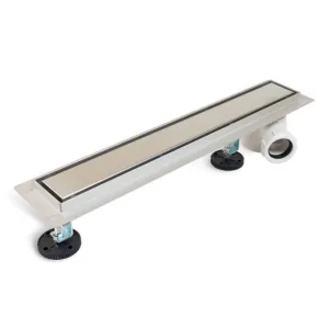 BALNEO SIDE DRAIN ODPŁYW LINIOWY 50CM, DWUSTRONNY Z PANELEM ZE STALI NIERDZEWNEJ SZCZOTKOWANEJ Z BOCZNYM SYFONEM