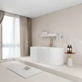 BALNEO WANNA WOLNOSTOJĄCA PRZYŚCIENNA VIVA BIAŁA 160X75CM AKRYLOWA Z RAMĄ ZE STALI NIERDZEWNEJ I 6 NÓŻKAMI STABILIZUJĄCYMI
