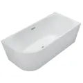 BALNEO WANNA WOLNOSTOJĄCA NAROŻNA PRAWA AVOLA BIAŁA 160X80CM AKRYLOWA Z RAMĄ ZE STALI NIERDZEWNEJ I 6 NÓŻKAMI STABILIZUJĄCYMI