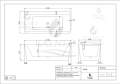 BALNEO WANNA WOLNOSTOJĄCA ROMA BIAŁA 170X80CM AKRYLOWA Z RAMĄ ZE STALI NIERDZEWNEJ I 6 NÓŻKAMI STABILIZUJĄCYMI