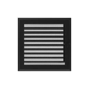 KRATKI KRATKA KOMINKOWA OSKAR CZARNA Z ŻALUZJĄ 220X220 MM