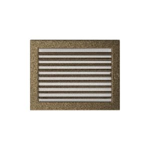 KRATKI KRATKA KOMINKOWA PROSTOKĄTNA CZARNO-ZŁOTA Z ŻALUZJĄ 220X300 MM