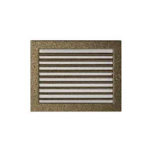 KRATKI KRATKA KOMINKOWA PROSTOKĄTNA CZARNO-ZŁOTA Z ŻALUZJĄ 220X300 MM