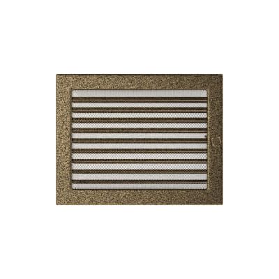 KRATKI KRATKA KOMINKOWA PROSTOKĄTNA CZARNO-ZŁOTA Z ŻALUZJĄ 220X300 MM