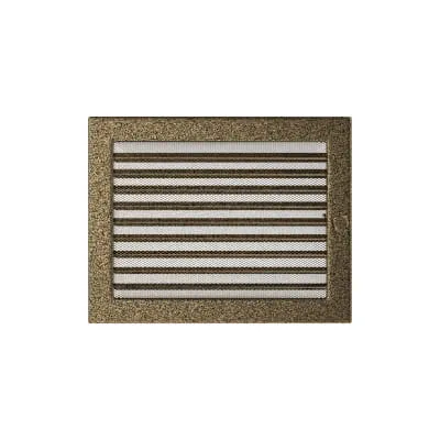 KRATKI KRATKA KOMINKOWA PROSTOKĄTNA CZARNO-ZŁOTA Z ŻALUZJĄ 220X300 MM
