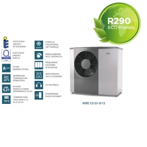 NIBE S2125-8 POWIETRZNA 6,7KW 1FZ POMPA CIEPŁA TYPU MONOBLOK 064220