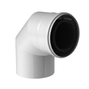 TERMET KOLANO BIAŁE PP/STAL 87° Ø60/Ø100 MM T 9000 04 01 08