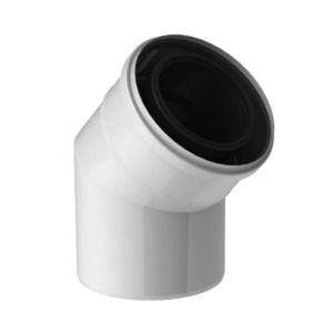 TERMET KOLANO BIAŁE PP/STAL 45° Ø80/Ø125 MM T 9000 04 01 11