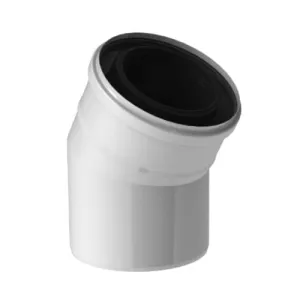 TERMET KOLANO BIAŁE PP/STAL 30° Ø60/Ø100 MM T 9000 04 01 12
