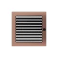 KRATKI KRATKA KOMINKOWA PROSTOKĄTNA MIEDŹ GALWANICZNE Z ŻALUZJĄ 220X220 MM