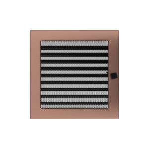 KRATKI KRATKA KOMINKOWA PROSTOKĄTNA MIEDŹ GALWANICZNE Z ŻALUZJĄ 220X220 MM