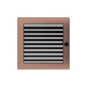 KRATKI KRATKA KOMINKOWA PROSTOKĄTNA MIEDŹ GALWANICZNE Z ŻALUZJĄ 220X220 MM