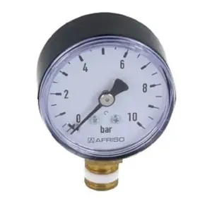 AFRISO RF50 MANOMETR RADIALNY 0-10 BAR 63 123 (fi 50mm; G1/4"; kl. 2,5)