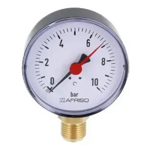 AFRISO RF80 MANOMETR RADIALNY 0-10 BAR 63 564 (fi 80mm; G1/2"; kl. 2,5)
