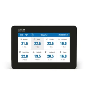 TECH M-12 - PRZEWODOWO- BEZPRZEWODOWY PANEL KONTROLNY CZARNY (MONTAŻ PODTYNKOWY) 230 V