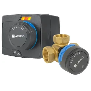 AFRISO ZESTAW - ZAWÓR 3-DR ARV 382 PROCLICK VARIO + SIŁOWNIK ARM 343 (3-pkt; DN20; 230 V AC; Rp3/4"; Kvs 3,5-9) 13 382 54