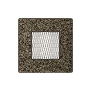 KRATKI KRATKA KOMINKOWA PROSTOKĄTNA CZARNO-ZŁOTA 110X110 MM