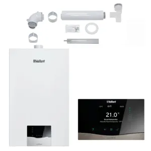  VAILLANT PAKIET KOCIOŁ GAZOWY DWUFUNKCYJNY ECOTEC PLUS VCW 26/1-5 26 KW + STEROWNIK  VRC 720 SENSOCOMFORT + ZESTAW DO SZACHTU 0010043662