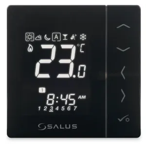 SALUS VS30B PRZEWODOWY, PODTYNKOWY, CYFROWY REGULATOR TEMPERATURY, TYGODNIOWY, CZARNY, 230 V