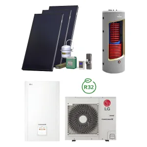 PAKIET SOLARNY HEWALEX Z POMPĄ CIEPŁA LG 9KW (LG 9kW split; zbiornik C.O/C.W.U GALMET KUMULO 500/200 2W 2,1/2,2m2; zestaw solarny HX00-3KS2100)