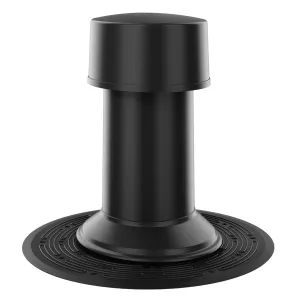 KRONO-PLAST KOMINEK WENTYLACYJNY PROSTY NIEREGULOWANY POD GONT/PAPĘ K 2-2 FI 110 MM CZARNY RAL 9005