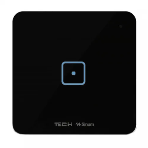 TECH SINUM JEDNOPOLOWY DOTYKOWY SZKLANY WŁĄCZNIK WS-01 CZARNY (KOMUNIKACJA BEZPRZEWODOWA WTP)
