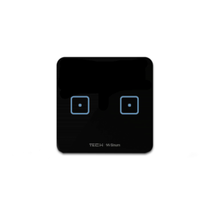 TECH SINUM DWUPOLOWY DOTYKOWY SZKLANY WŁĄCZNIK WS-02 CZARNY (KOMUNIKACJA BEZPRZEWODOWA WTP)