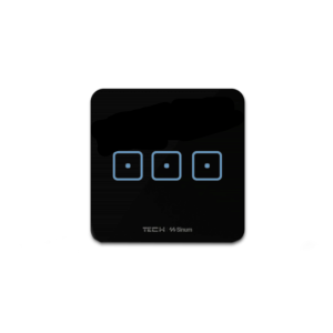 TECH SINUM TRÓJPOLOWY DOTYKOWY SZKLANY WŁĄCZNIK WS-03 CZARNY (KOMUNIKACJA BEZPRZEWODOWA WTP)