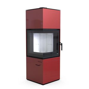 DEFRO HOME KOMINEK WOLNOSTOJĄCY QUADROOM 9,6 KW CZERWONY