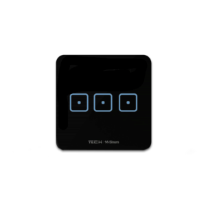 TECH SINUM TRÓJPOLOWY DOTYKOWY SZKLANY WŁĄCZNIK WS-03M CZARNY (KOMUNIKACJA PRZEWODOWA SBUS)