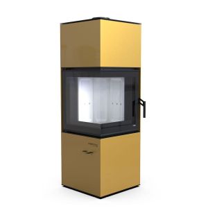 DEFRO HOME KOMINEK WOLNOSTOJĄCY QUADROOM 9,6 KW ZŁOTY