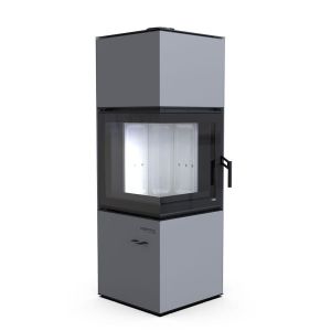 DEFRO HOME KOMINEK WOLNOSTOJĄCY QUADROOM 9,6 KW SZARY