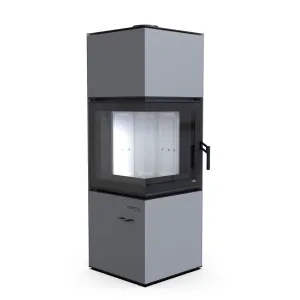 DEFRO HOME KOMINEK WOLNOSTOJĄCY QUADROOM 9,6 KW SZARY