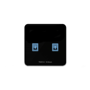 TECH SINUM DWUPOLOWY DOTYKOWY SZKLANY WŁĄCZNIK ROLET WZ-02 CZARNY (KOMUNIKACJA BEZPRZEWODOWA WTP)