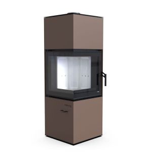 DEFRO HOME KOMINEK WOLNOSTOJĄCY QUADROOM 9,6 KW BRĄZOWY