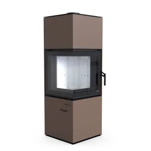DEFRO HOME KOMINEK WOLNOSTOJĄCY QUADROOM 9,6 KW BRĄZOWY