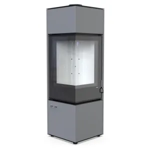 DEFRO HOME KOMINEK WOLNOSTOJĄCY QUADROOM LONG 9,3 KW SZARY