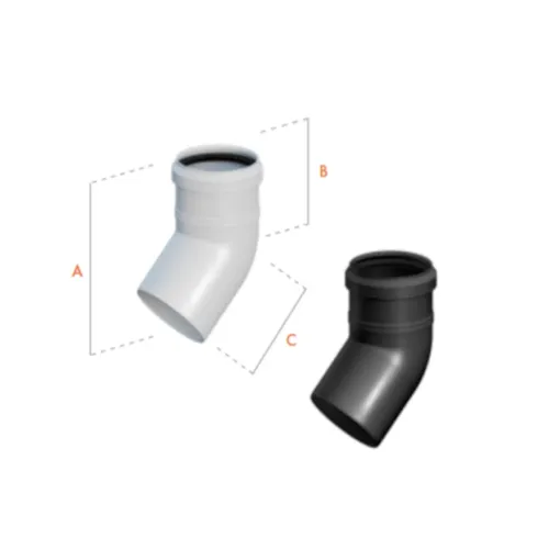 RICOM PP KOLANO 45° FI 110 BIAŁE 11110B