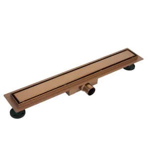 BALNEO DUPLEX NEXT COPPER ODPŁYW LINIOWY 70CM, DWUSTRONNY ZE STALI NIERDZEWNEJ SZCZOTKOWANEJ Z NISKIM SYFONEM I GŁĘBOKIM OSADNIKIEM 