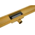 BALNEO DUPLEX NEXT GOLD ODPŁYW LINIOWY 60CM, DWUSTRONNY ZE STALI NIERDZEWNEJ SZCZOTKOWANEJ Z NISKIM SYFONEM I GŁĘBOKIM OSADNIKIEM