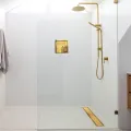 BALNEO DUPLEX NEXT GOLD ODPŁYW LINIOWY 60CM, DWUSTRONNY ZE STALI NIERDZEWNEJ SZCZOTKOWANEJ Z NISKIM SYFONEM I GŁĘBOKIM OSADNIKIEM