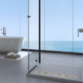 BALNEO DECOR NEXT STRIPES ODPŁYW LINIOWY 60CM, Z PANELEM DEKORACYJNYM ZE STALI NIERDZEWNEJ SZCZOTKOWANEJ Z NISKIM SYFONEM I GŁĘBOKIM OSADNIKIEM