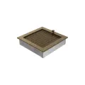 KRATKI KRATKA KOMINKOWA PROSTOKĄTNA CZARNO-ZŁOTA Z ŻALUZJĄ 220X220 MM