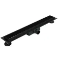BALNEO G-DRAIN NEXT DOUBLE DARK ODPŁYW LINIOWY 60CM, CZARNY Z PANELEM ZE SZKŁA HARTOWANEGO Z NISKIM SYFONEM I GŁĘBOKIM OSADNIKIEM