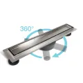BALNEO 360 DRAIN ODPŁYW LINIOWY 50CM DWUSTRONNY Z PANELEM ZE STALI NIERDZEWNEJ SZCZOTKOWANEJ Z OBROTOWYM SYFONEM