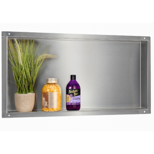 BALNEO WALL BOX NO RIM INOX PÓŁKA WNĘKOWA BEZ KOŁNIERZA 90x30x10cm ZE STALI NIERDZEWNEJ SZCZOTKOWANEJ 