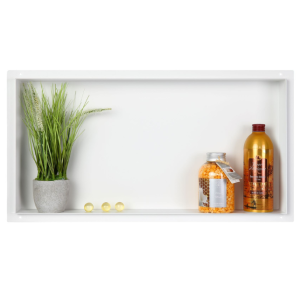 BALNEO WALL BOX NO RIM WHITE PÓŁKA WNĘKOWA BEZ KOŁNIERZA 60x30x7cm ZE STALI NIERDZEWNEJ SZCZOTKOWANEJ 
