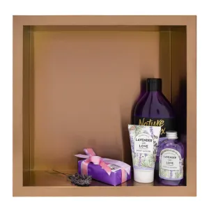 BALNEO WALL BOX ONE COPPER PÓŁKA WNĘKOWA Z KOŁNIERZEM 30X30X10 CM MIEDZIANA ZE STALI NIERDZEWNEJ 